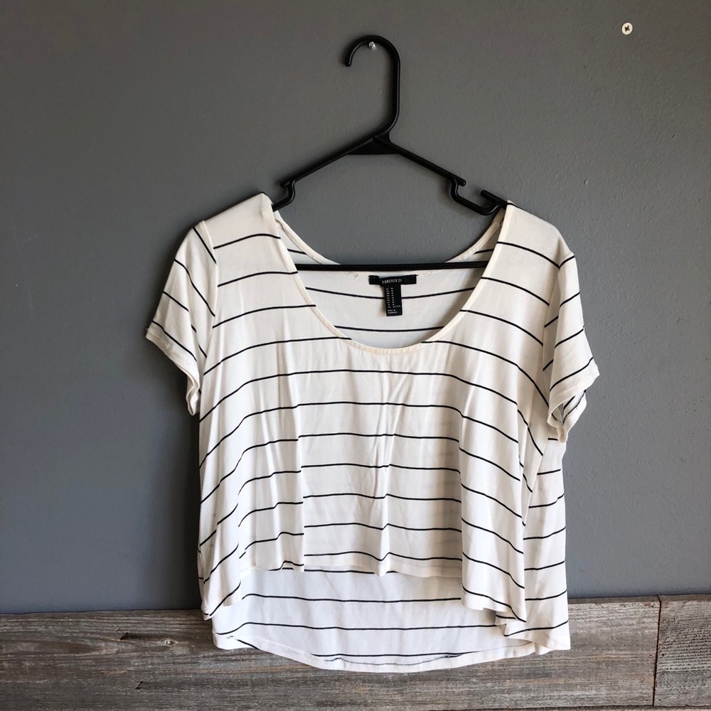 Striped cropped shirt